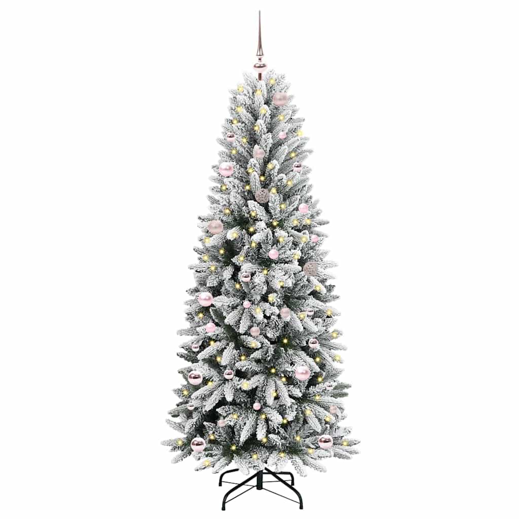 Kunstkerstboom Wit 150 cm PVC en Plastic en Staal en PE is nu te koop bij PeponiXL, paradijselijk wonen!
