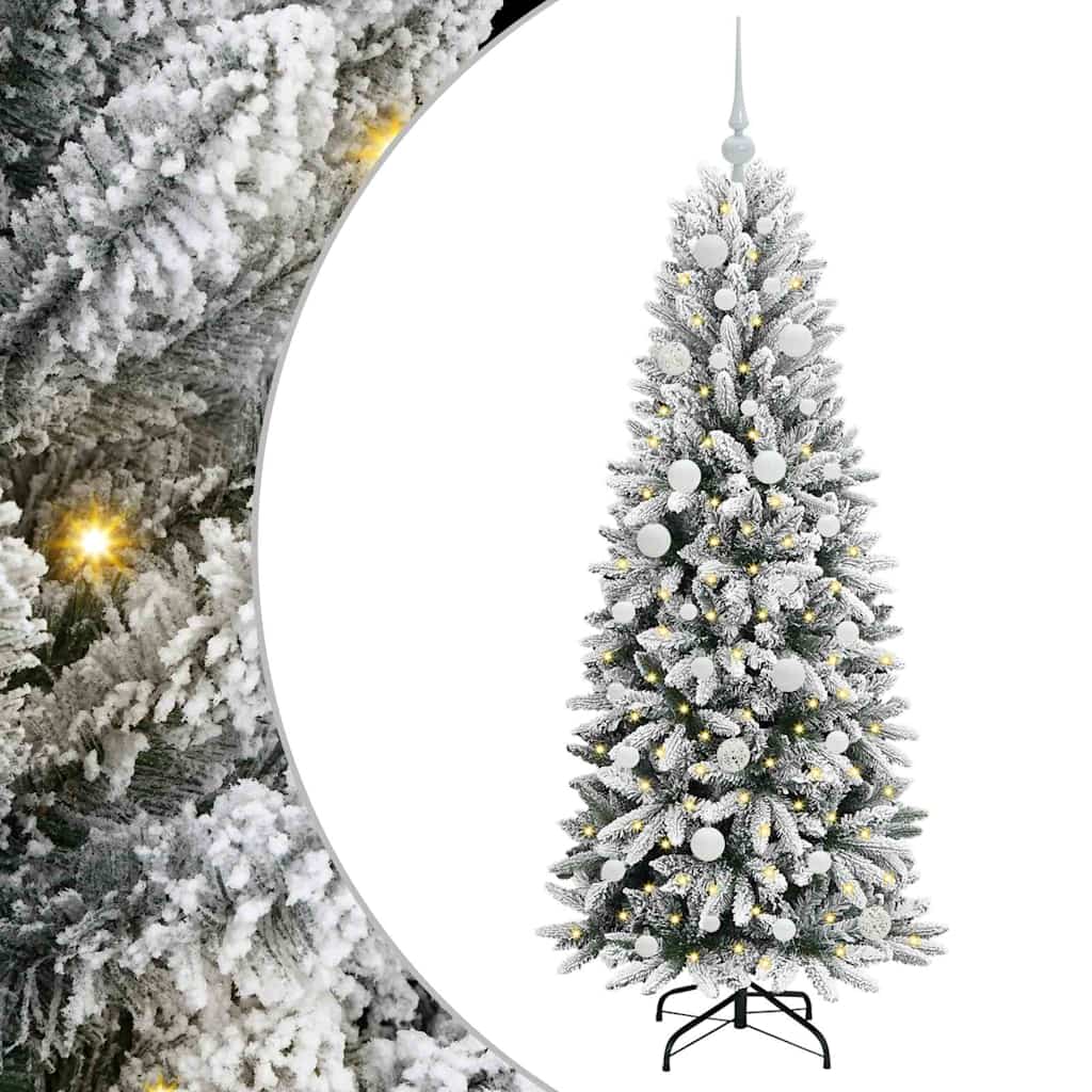 Kunstkerstboom Wit 150 cm PVC en Plastic en Staal en PE is nu te koop bij PeponiXL, paradijselijk wonen!