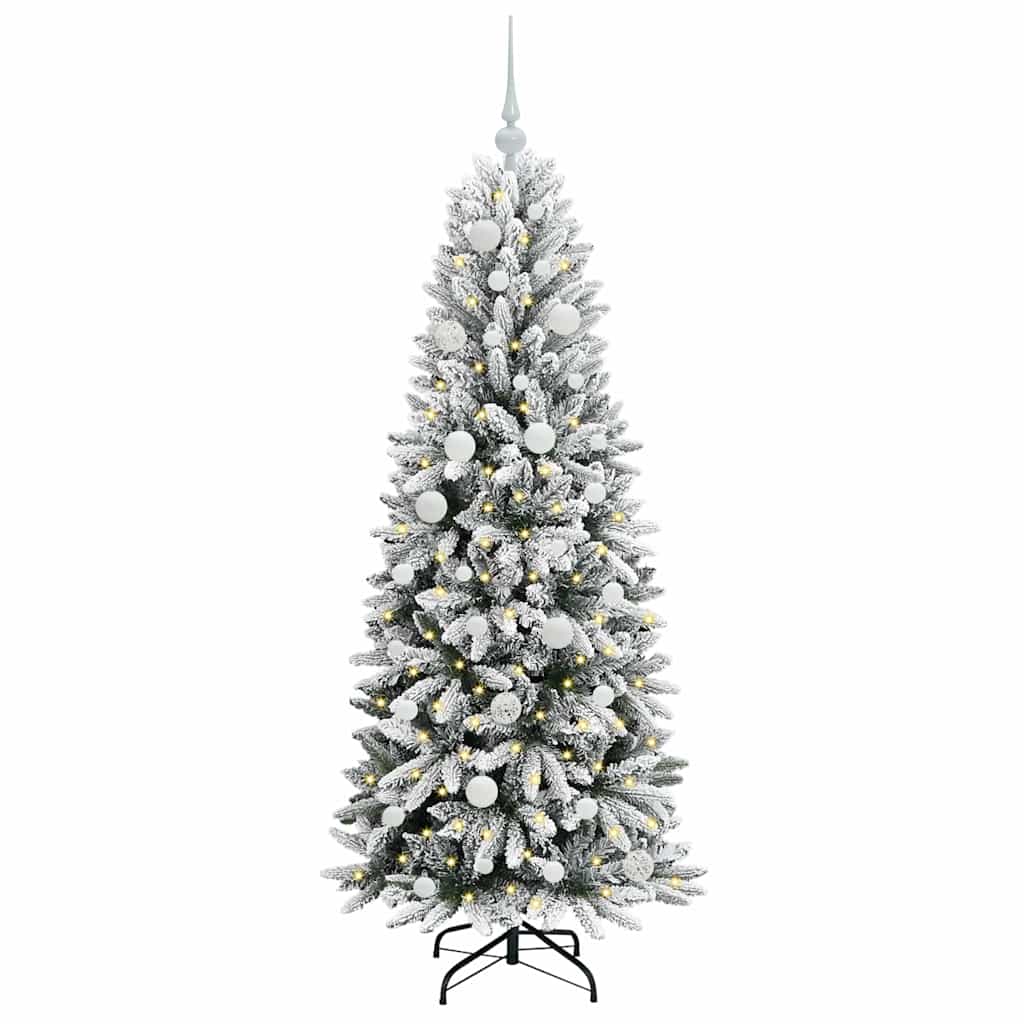 Kunstkerstboom Wit 150 cm PVC en Plastic en Staal en PE is nu te koop bij PeponiXL, paradijselijk wonen!