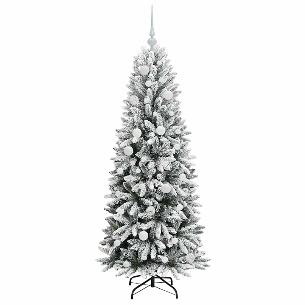 Kunstkerstboom Wit 150 cm PVC en Plastic en Staal en PE is nu te koop bij PeponiXL, paradijselijk wonen!