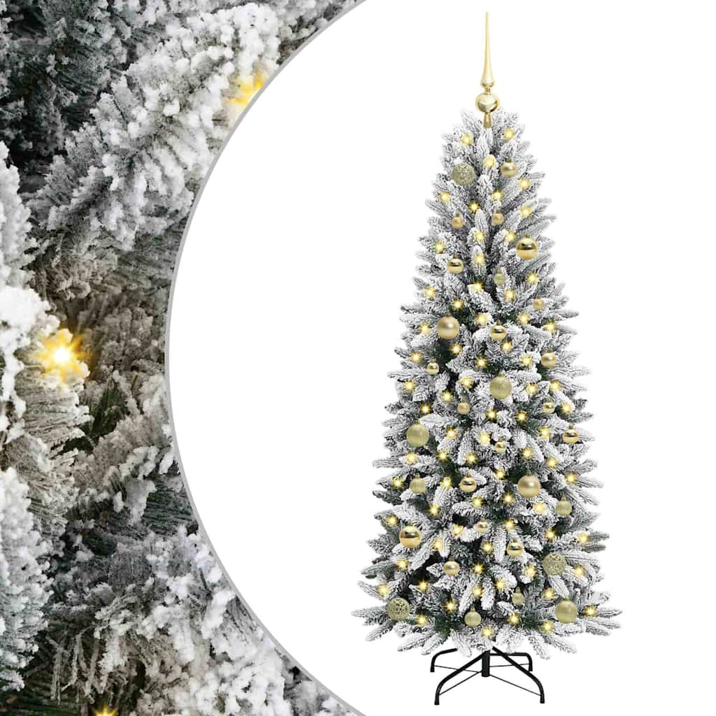 Kunstkerstboom Wit 150 cm PVC en Plastic en Staal en PE is nu te koop bij PeponiXL, paradijselijk wonen!