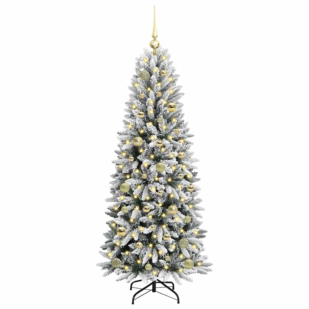 Kunstkerstboom Wit 150 cm PVC en Plastic en Staal en PE is nu te koop bij PeponiXL, paradijselijk wonen!