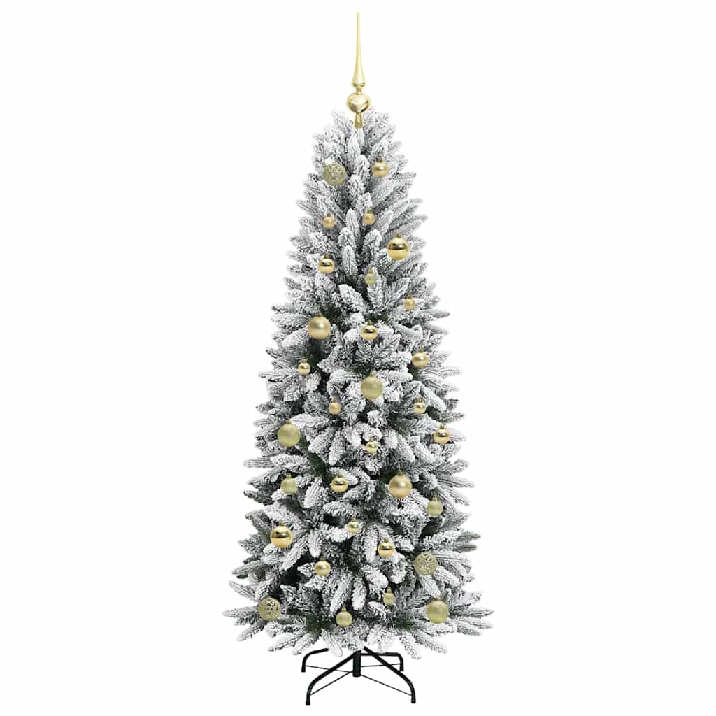 Kunstkerstboom Wit 150 cm PVC en Plastic en Staal en PE is nu te koop bij PeponiXL, paradijselijk wonen!
