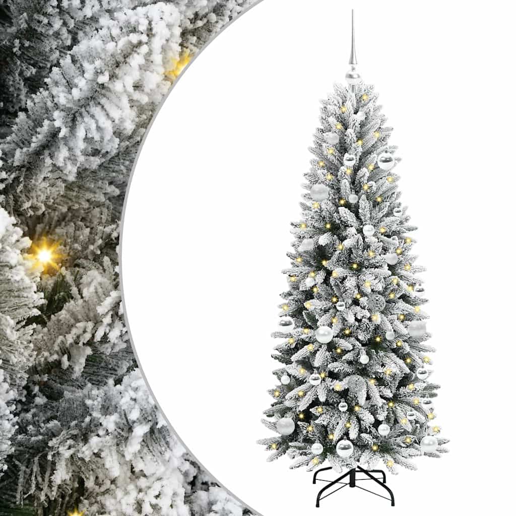 Kunstkerstboom Wit 150 cm PVC en Plastic en Staal en PE is nu te koop bij PeponiXL, paradijselijk wonen!