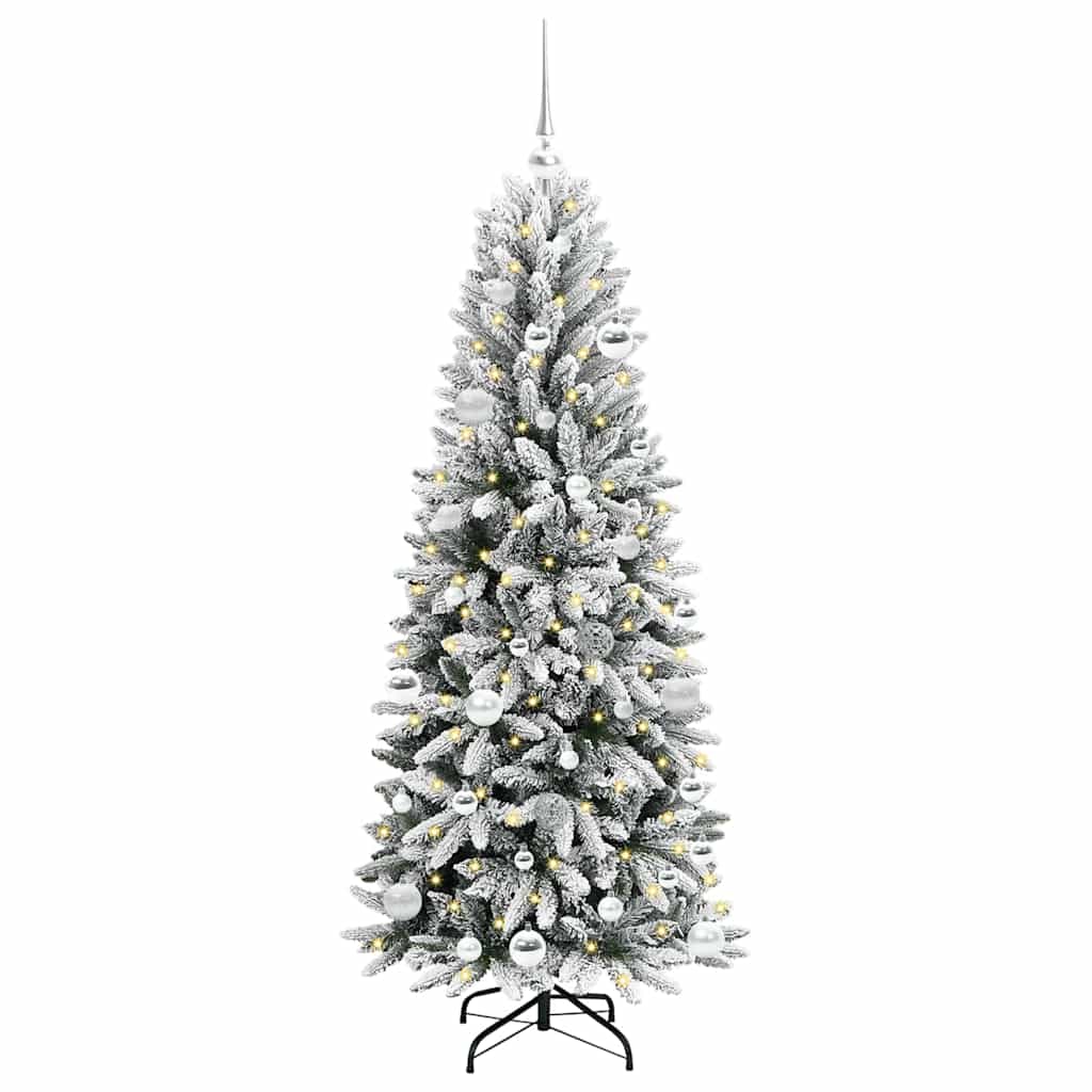 Kunstkerstboom Wit 150 cm PVC en Plastic en Staal en PE is nu te koop bij PeponiXL, paradijselijk wonen!