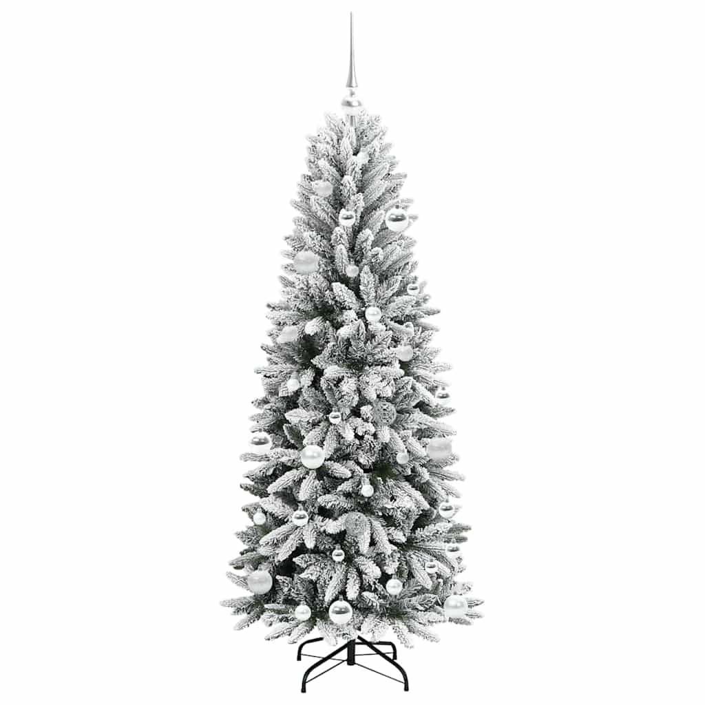 Kunstkerstboom Wit 150 cm PVC en Plastic en Staal en PE is nu te koop bij PeponiXL, paradijselijk wonen!