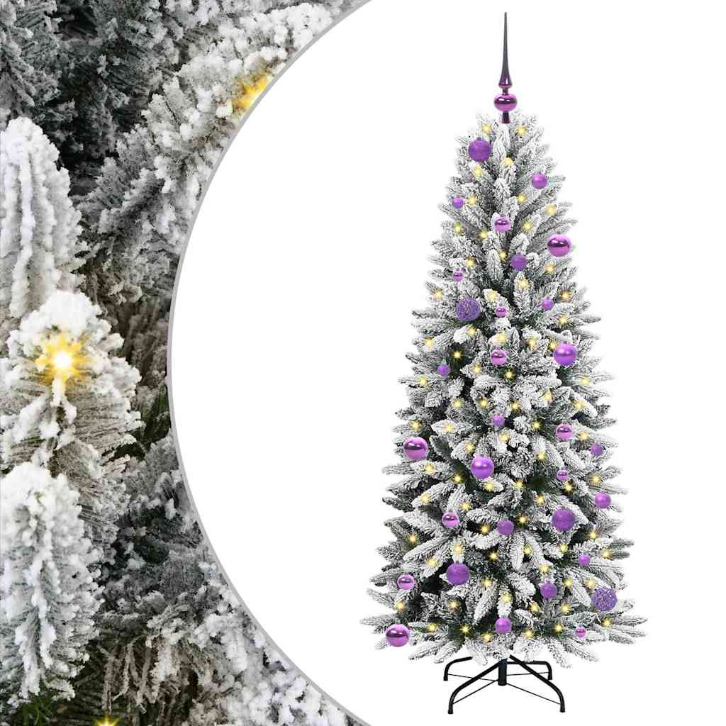 Kunstkerstboom Wit 150 cm PVC en Plastic en Staal en PE is nu te koop bij PeponiXL, paradijselijk wonen!