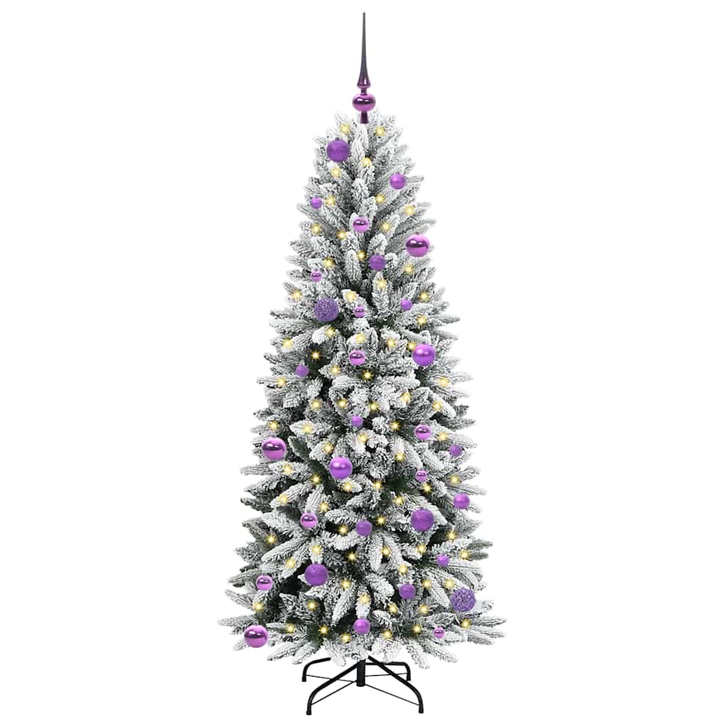 Kunstkerstboom Wit 150 cm PVC en Plastic en Staal en PE is nu te koop bij PeponiXL, paradijselijk wonen!