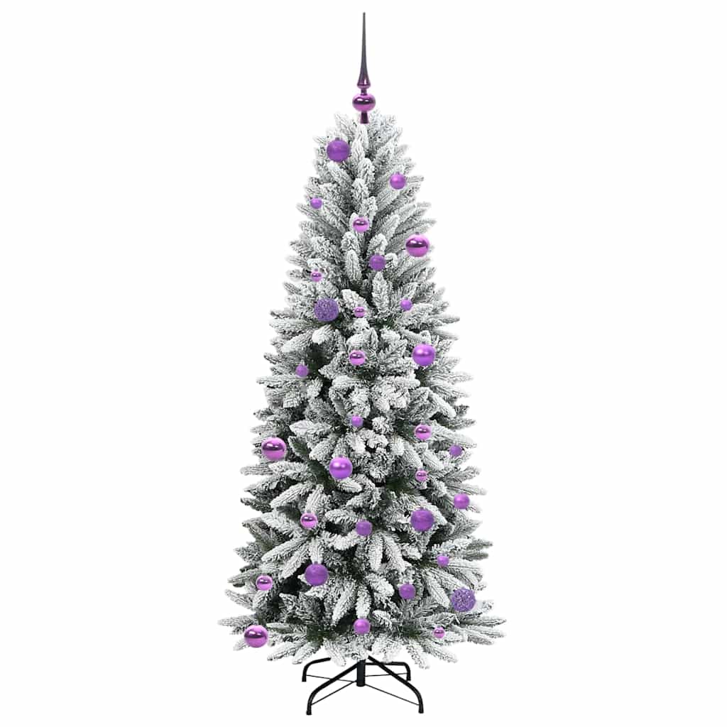 Kunstkerstboom Wit 150 cm PVC en Plastic en Staal en PE is nu te koop bij PeponiXL, paradijselijk wonen!