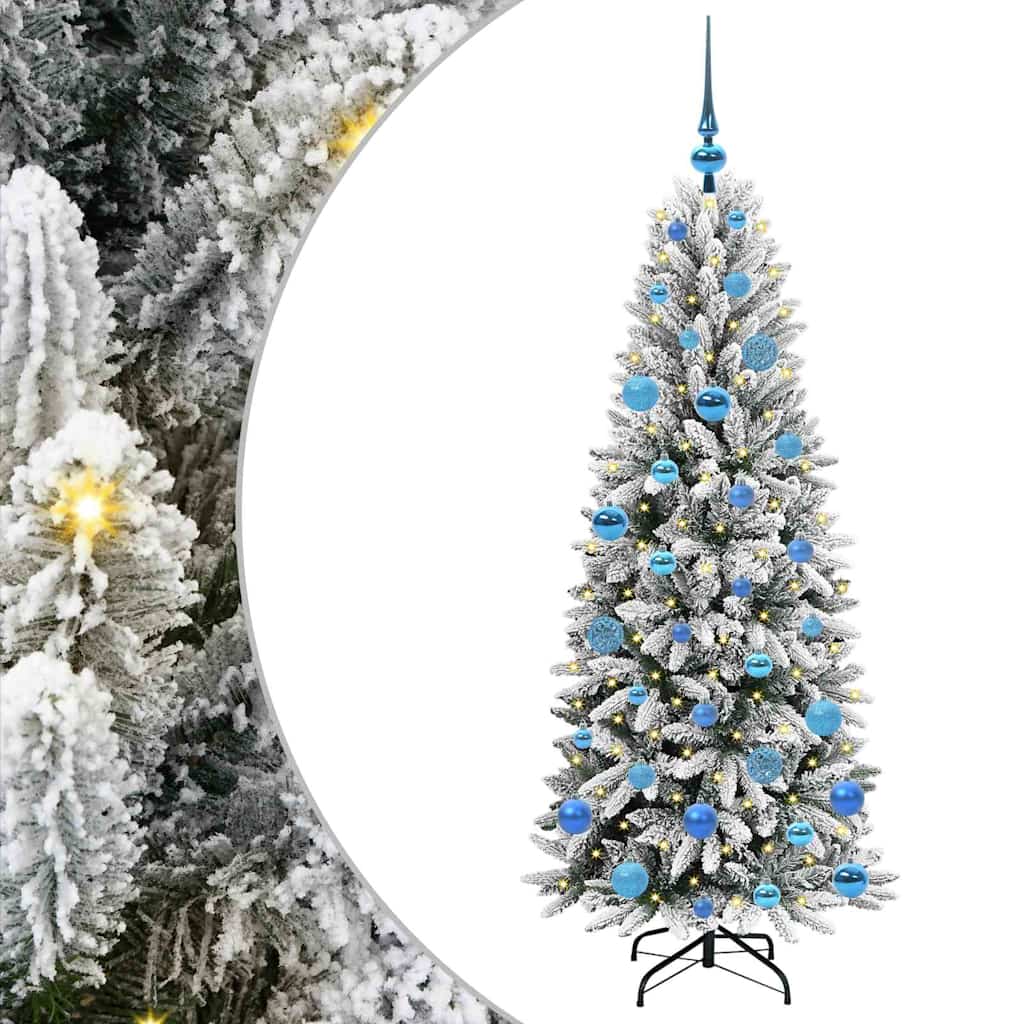 Kunstkerstboom Wit 150 cm PVC en Plastic en Staal en PE is nu te koop bij PeponiXL, paradijselijk wonen!