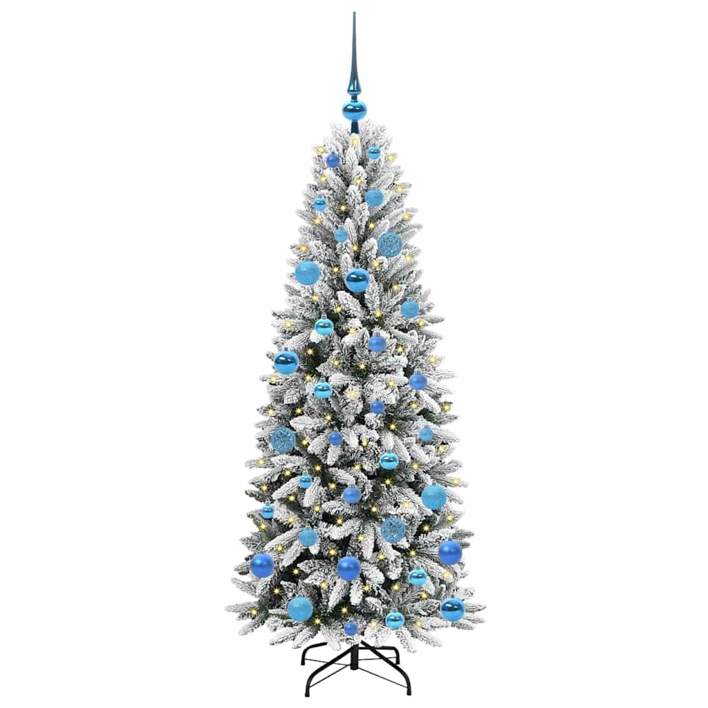 Kunstkerstboom Wit 150 cm PVC en Plastic en Staal en PE is nu te koop bij PeponiXL, paradijselijk wonen!
