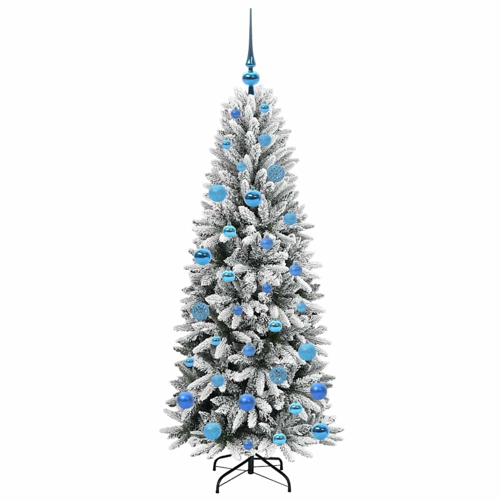 Kunstkerstboom Wit 150 cm PVC en Plastic en Staal en PE is nu te koop bij PeponiXL, paradijselijk wonen!