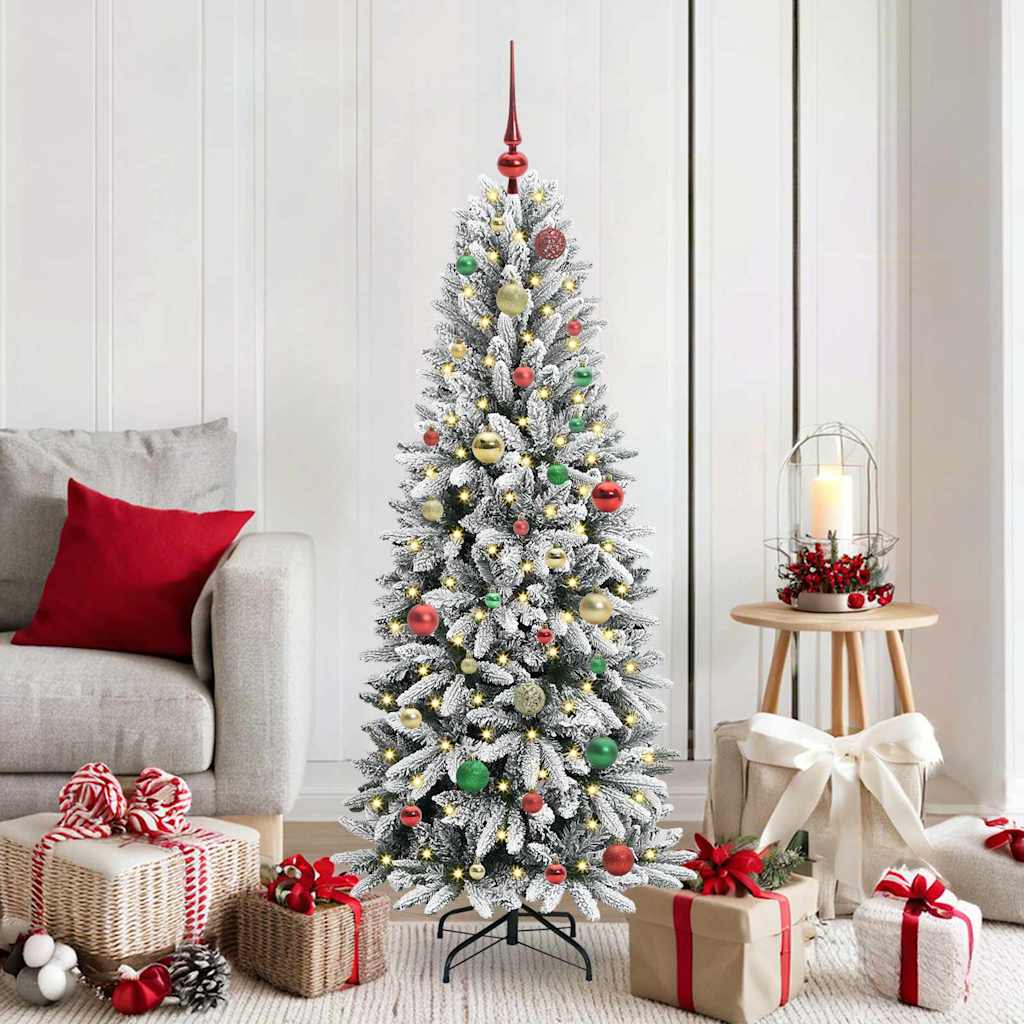 Kunstkerstboom Wit 150 cm PVC en Plastic en Staal en PE is nu te koop bij PeponiXL, paradijselijk wonen!