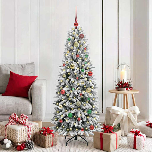 Kunstkerstboom Wit 150 cm PVC en Plastic en Staal en PE is nu te koop bij PeponiXL, paradijselijk wonen!