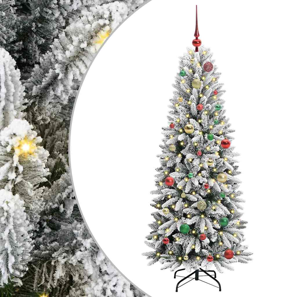 Kunstkerstboom Wit 150 cm PVC en Plastic en Staal en PE is nu te koop bij PeponiXL, paradijselijk wonen!