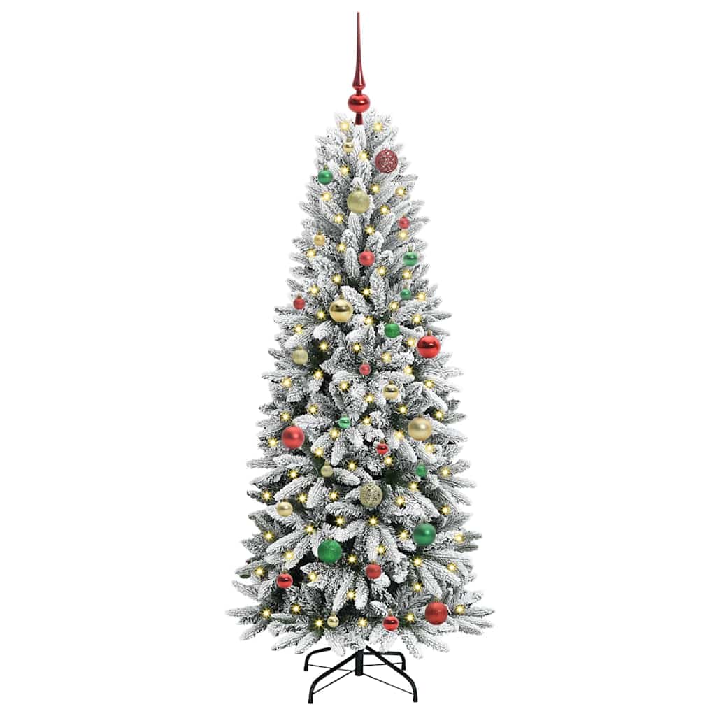 Kunstkerstboom Wit 150 cm PVC en Plastic en Staal en PE is nu te koop bij PeponiXL, paradijselijk wonen!