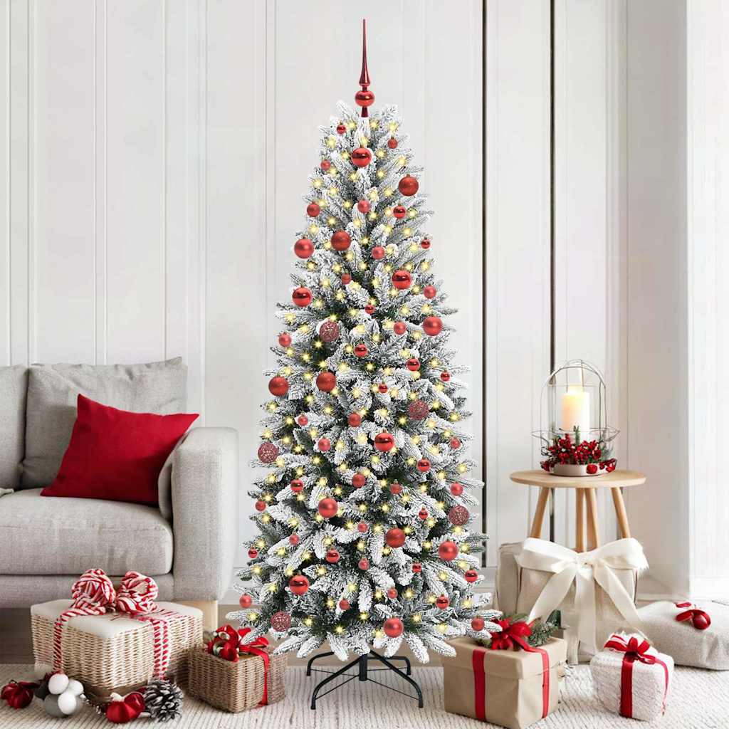 Kunstkerstboom Wit 180 cm PVC en Plastic en Staal en PE is nu te koop bij PeponiXL, paradijselijk wonen!