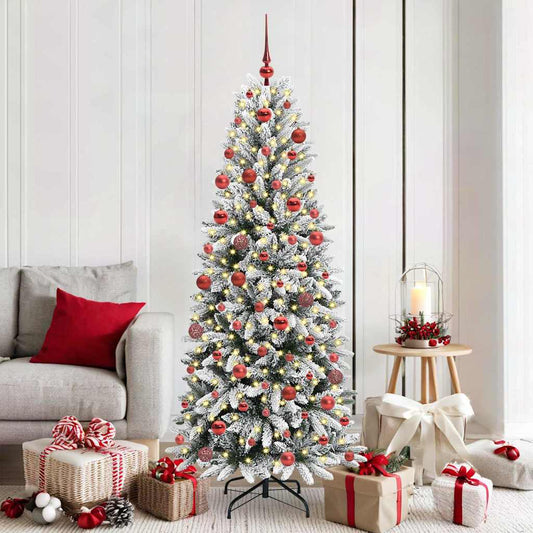 Kunstkerstboom Wit 180 cm PVC en Plastic en Staal en PE is nu te koop bij PeponiXL, paradijselijk wonen!