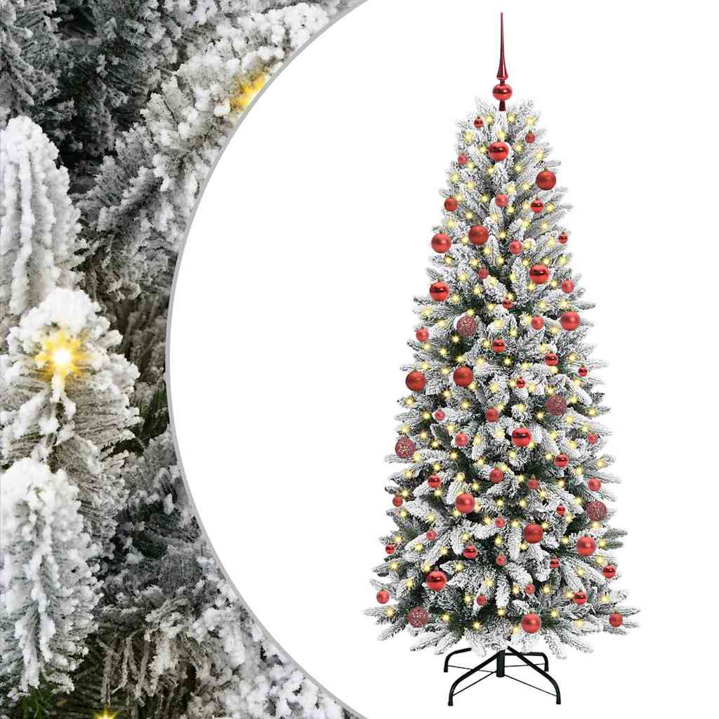 Kunstkerstboom Wit 180 cm PVC en Plastic en Staal en PE is nu te koop bij PeponiXL, paradijselijk wonen!