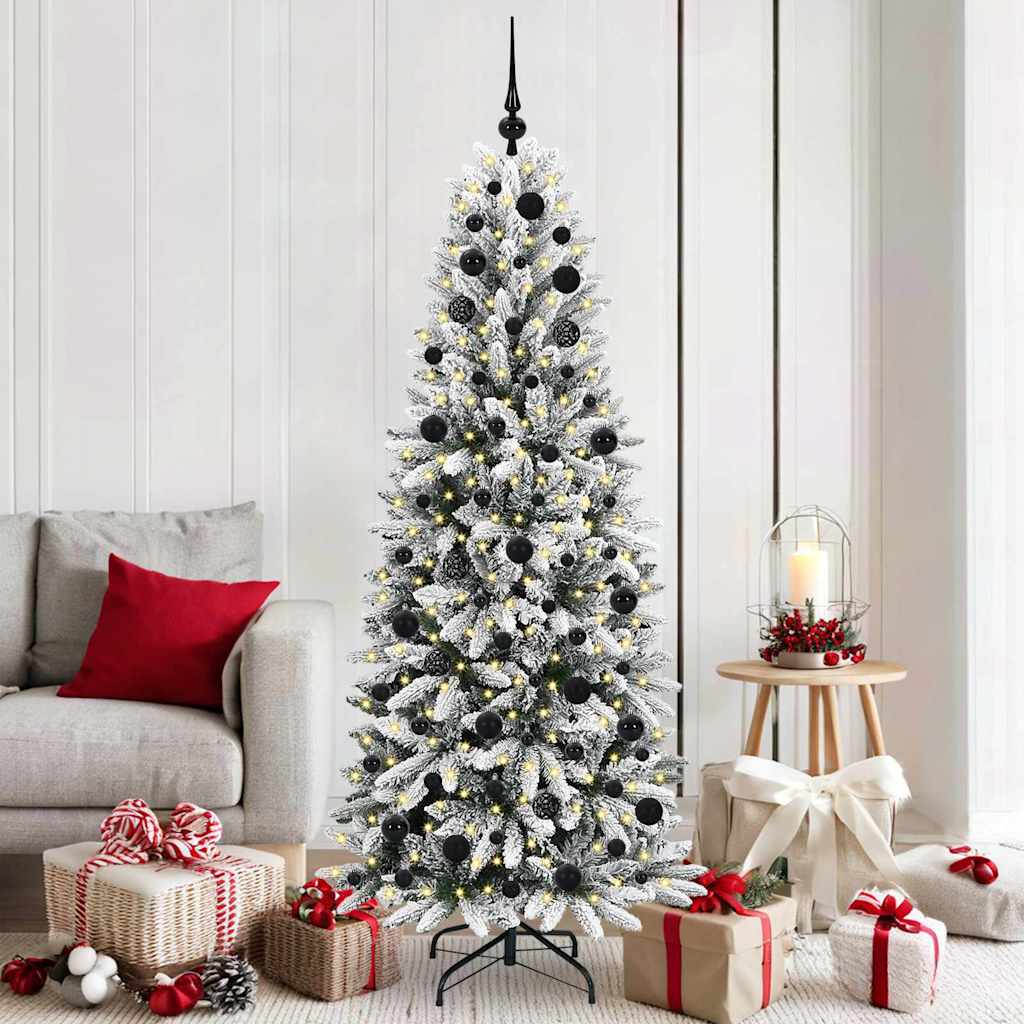 Kunstkerstboom Wit 180 cm PVC en Plastic en Staal en PE is nu te koop bij PeponiXL, paradijselijk wonen!