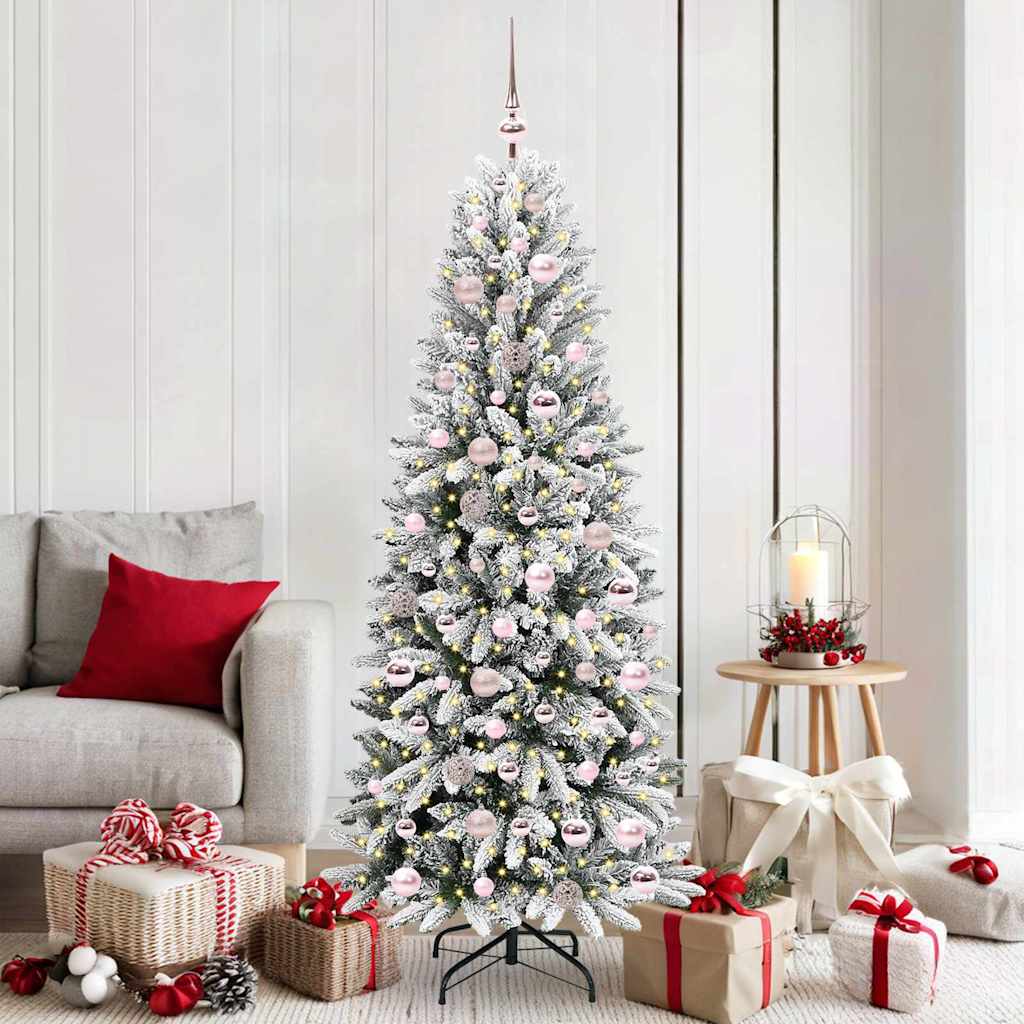 Kunstkerstboom Wit 180 cm PVC en Plastic en Staal en PE is nu te koop bij PeponiXL, paradijselijk wonen!