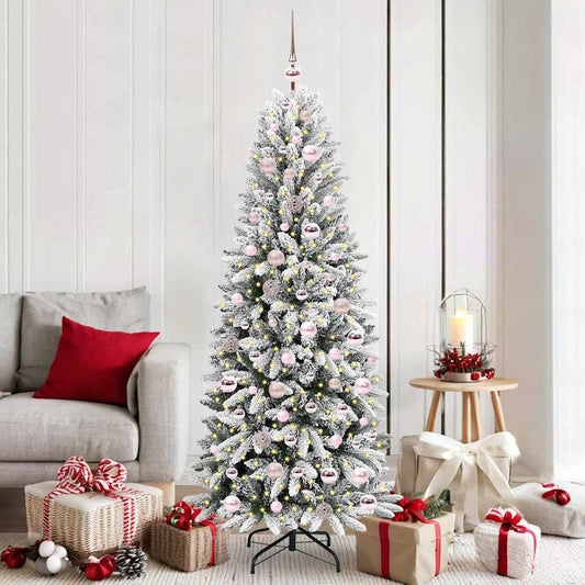 Kunstkerstboom Wit 180 cm PVC en Plastic en Staal en PE is nu te koop bij PeponiXL, paradijselijk wonen!