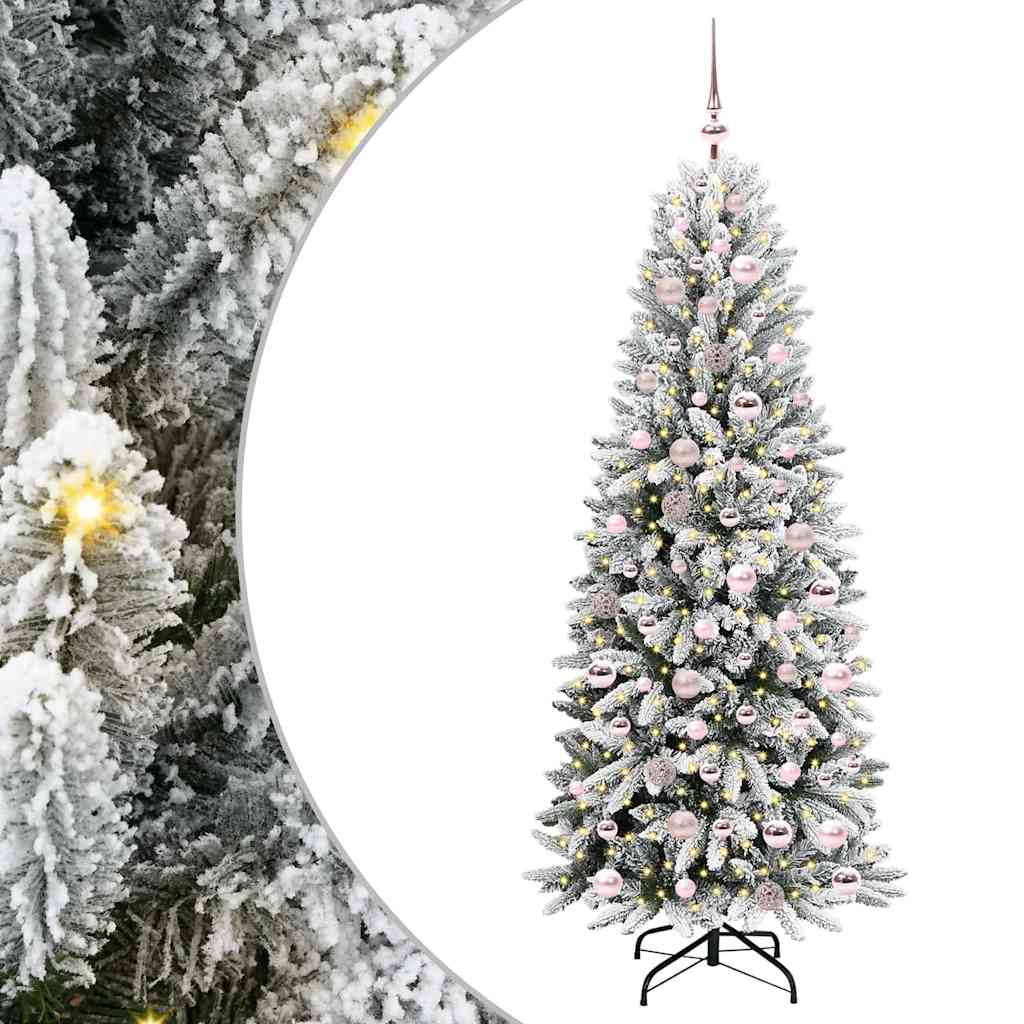 Kunstkerstboom Wit 180 cm PVC en Plastic en Staal en PE is nu te koop bij PeponiXL, paradijselijk wonen!