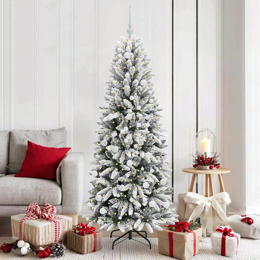 Kunstkerstboom Wit 180 cm PVC en Plastic en Staal en PE is nu te koop bij PeponiXL, paradijselijk wonen!