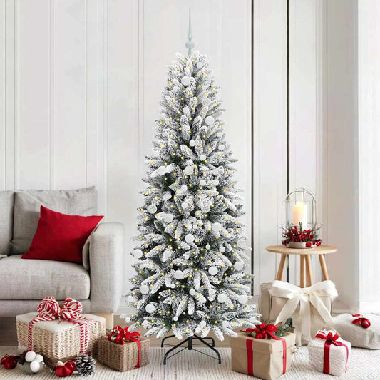 Kunstkerstboom Wit 180 cm PVC en Plastic en Staal en PE is nu te koop bij PeponiXL, paradijselijk wonen!