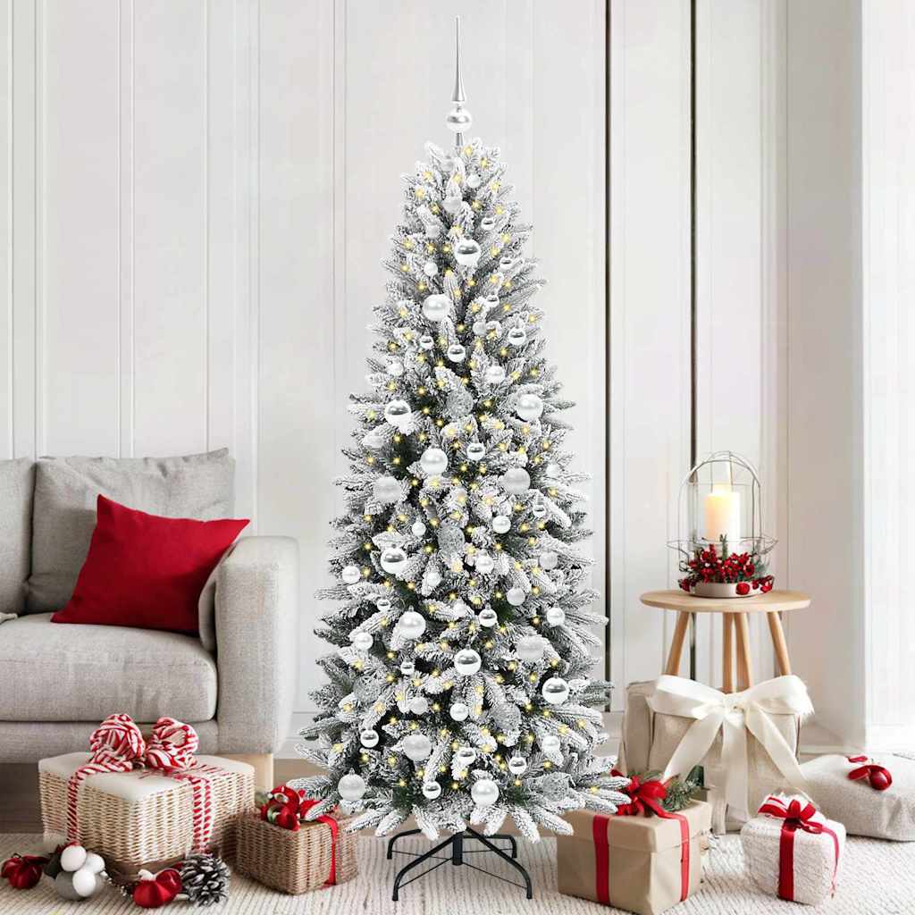 Kunstkerstboom Wit 180 cm PVC en Plastic en Staal en PE is nu te koop bij PeponiXL, paradijselijk wonen!