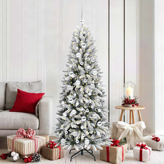 Kunstkerstboom Wit 180 cm PVC en Plastic en Staal en PE is nu te koop bij PeponiXL, paradijselijk wonen!