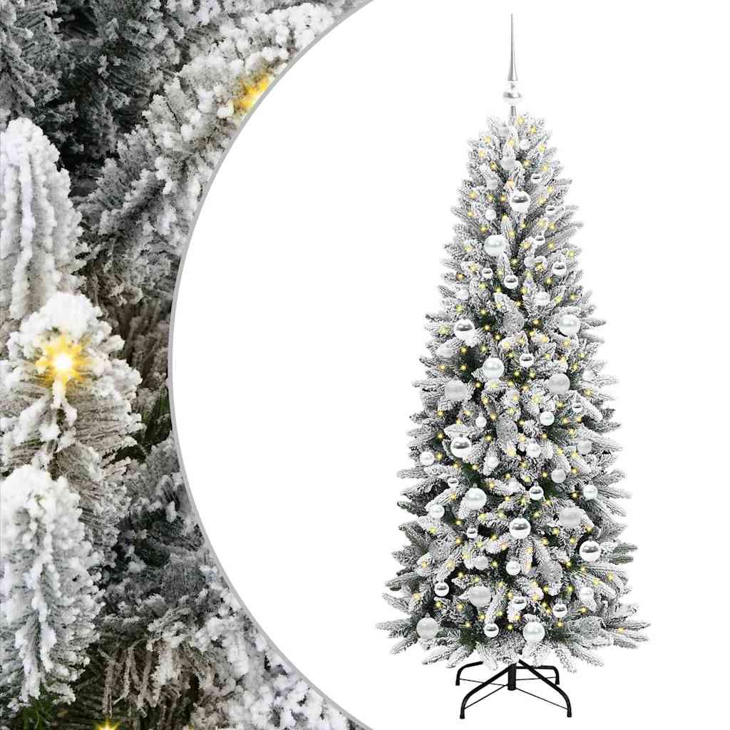 Kunstkerstboom Wit 180 cm PVC en Plastic en Staal en PE is nu te koop bij PeponiXL, paradijselijk wonen!