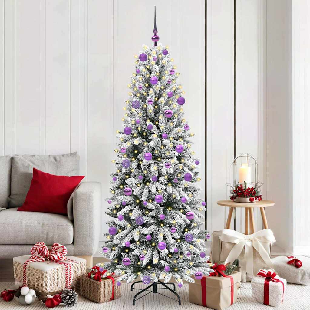 Kunstkerstboom Wit 180 cm PVC en Plastic en Staal en PE is nu te koop bij PeponiXL, paradijselijk wonen!