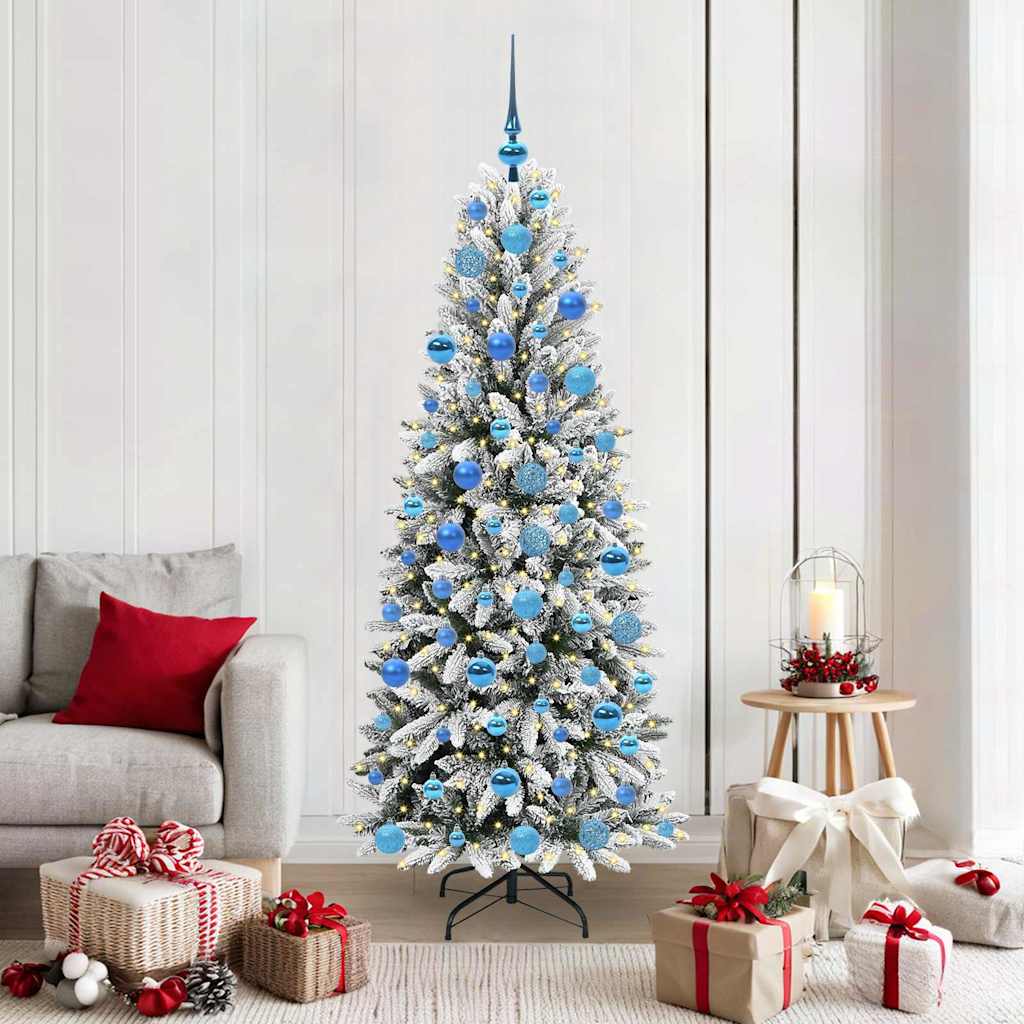 Kunstkerstboom Wit 180 cm PVC en Plastic en Staal en PE is nu te koop bij PeponiXL, paradijselijk wonen!