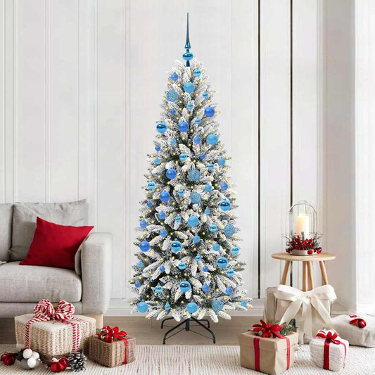 Kunstkerstboom Wit 180 cm PVC en Plastic en Staal en PE is nu te koop bij PeponiXL, paradijselijk wonen!