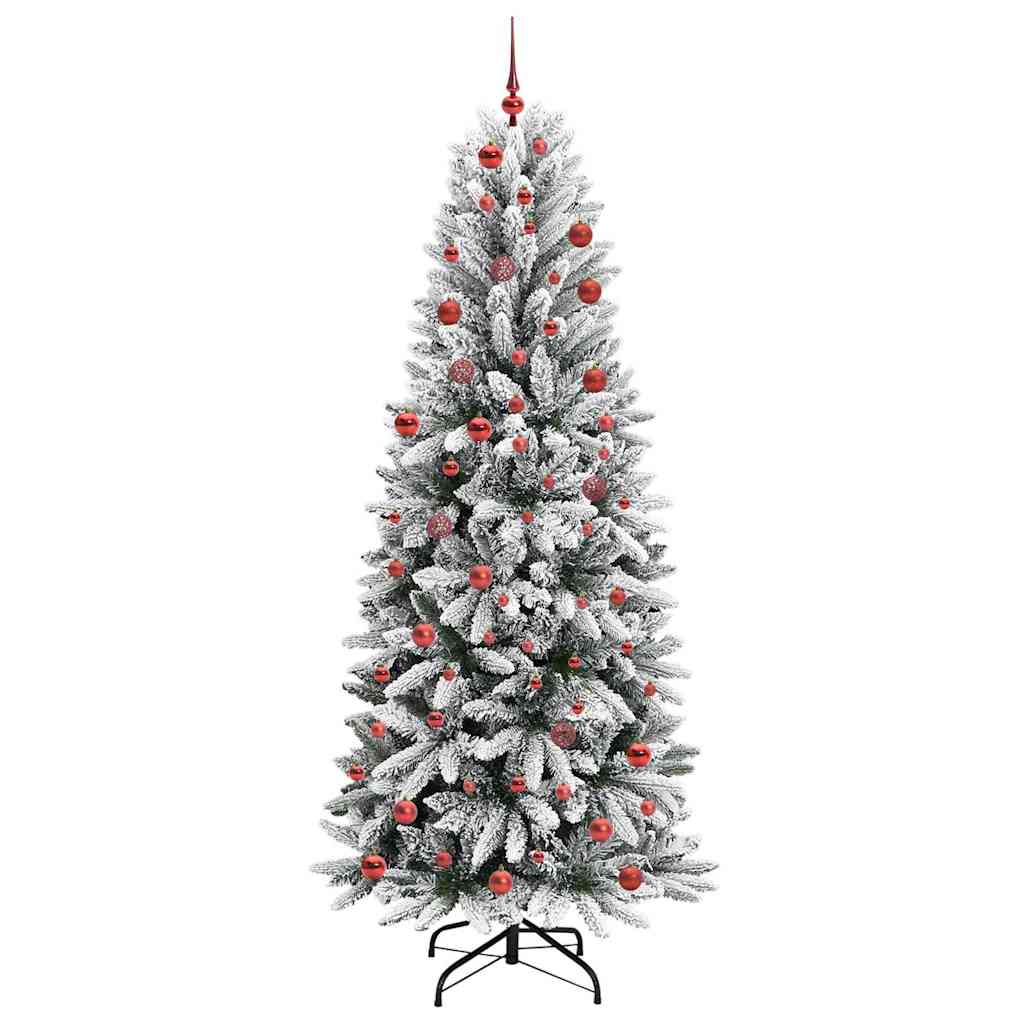 Kunstkerstboom Wit 210 cm PVC en Plastic en Staal en PE is nu te koop bij PeponiXL, paradijselijk wonen!