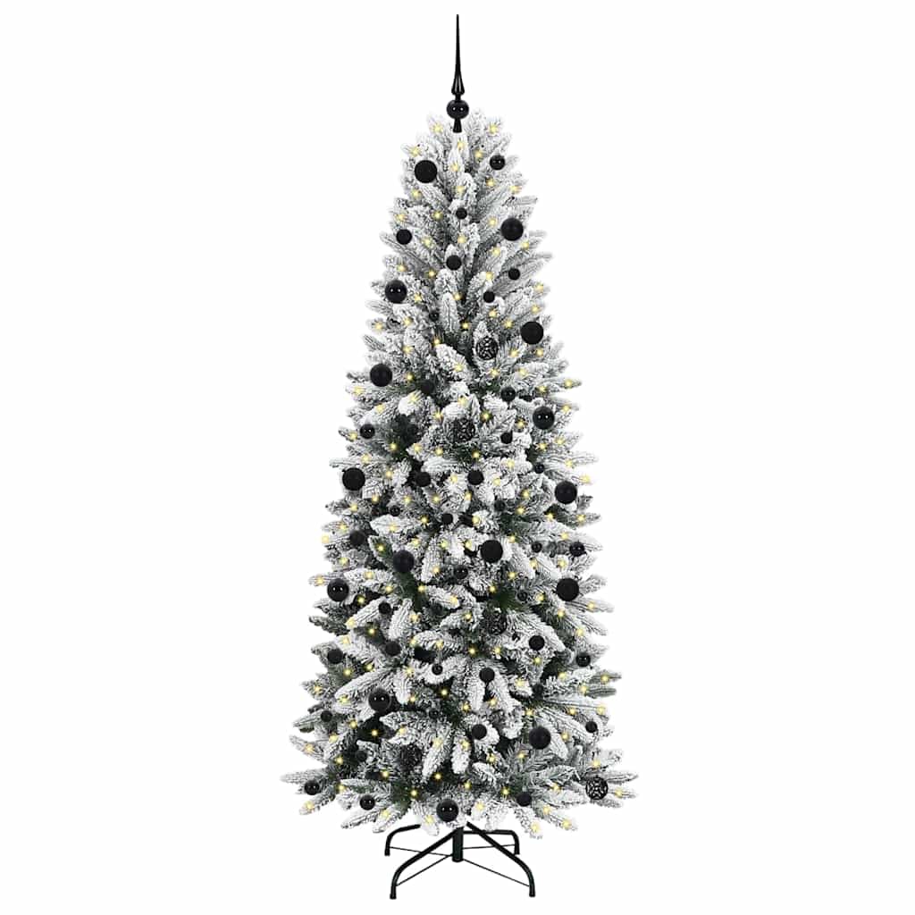 Kunstkerstboom Wit 210 cm PVC en Plastic en Staal en PE is nu te koop bij PeponiXL, paradijselijk wonen!