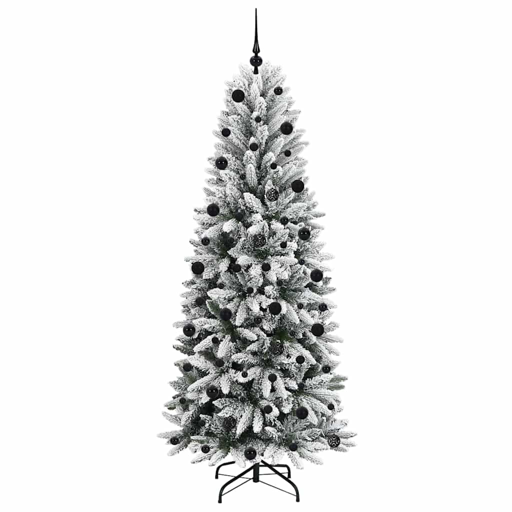 Kunstkerstboom Wit 210 cm PVC en Plastic en Staal en PE is nu te koop bij PeponiXL, paradijselijk wonen!