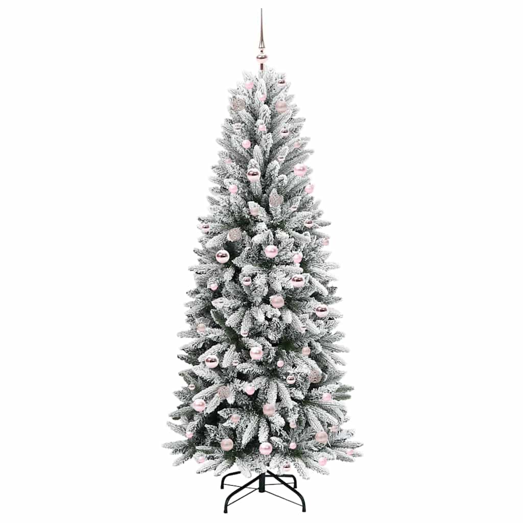 Kunstkerstboom Wit 210 cm PVC en Plastic en Staal en PE is nu te koop bij PeponiXL, paradijselijk wonen!
