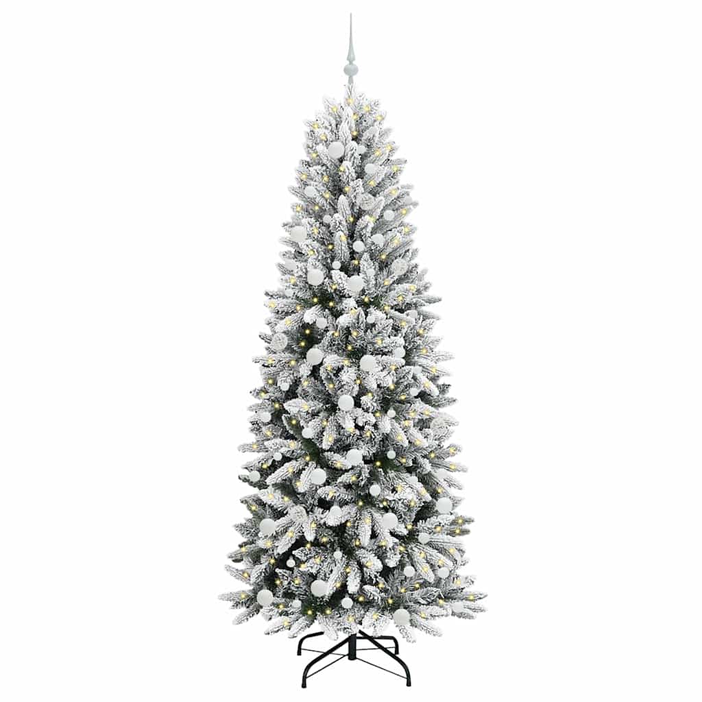 Kunstkerstboom Wit 210 cm PVC en Plastic en Staal en PE is nu te koop bij PeponiXL, paradijselijk wonen!