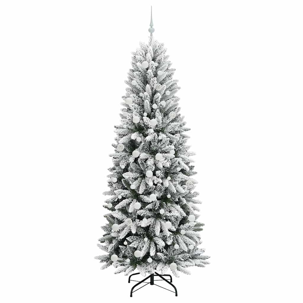 Kunstkerstboom Wit 210 cm PVC en Plastic en Staal en PE is nu te koop bij PeponiXL, paradijselijk wonen!