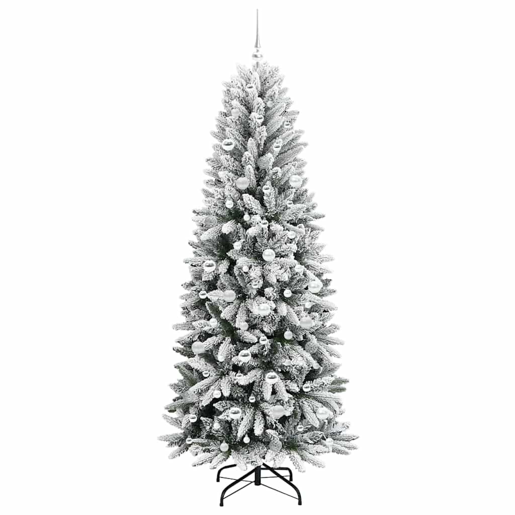 Kunstkerstboom Wit 210 cm PVC en Plastic en Staal en PE is nu te koop bij PeponiXL, paradijselijk wonen!