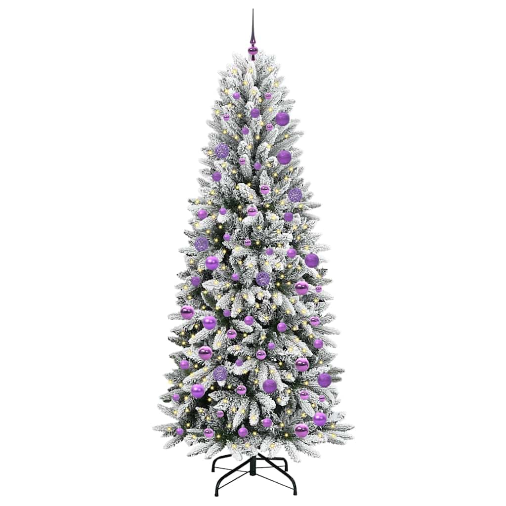 Kunstkerstboom Wit 210 cm PVC en Plastic en Staal en PE is nu te koop bij PeponiXL, paradijselijk wonen!