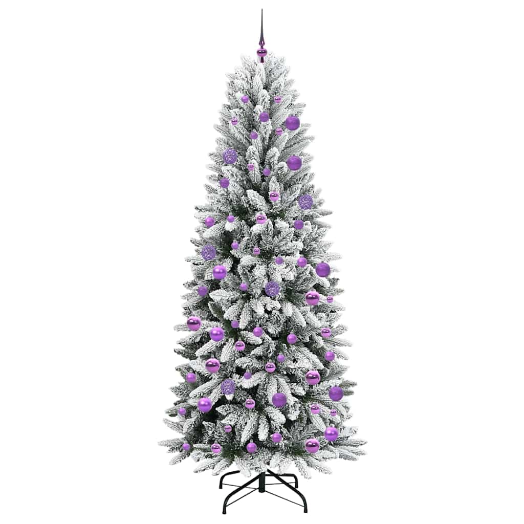 Kunstkerstboom Wit 210 cm PVC en Plastic en Staal en PE is nu te koop bij PeponiXL, paradijselijk wonen!