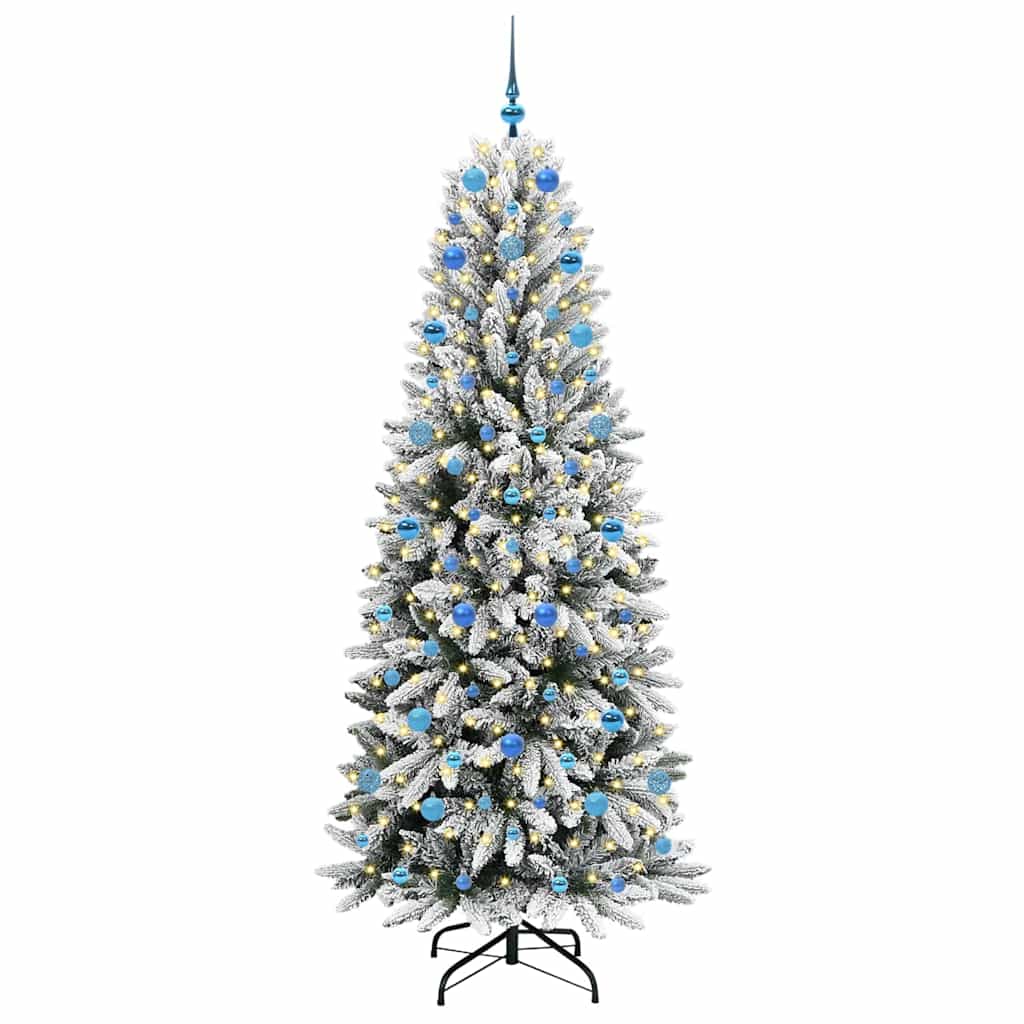 Kunstkerstboom Wit 210 cm PVC en Plastic en Staal en PE is nu te koop bij PeponiXL, paradijselijk wonen!