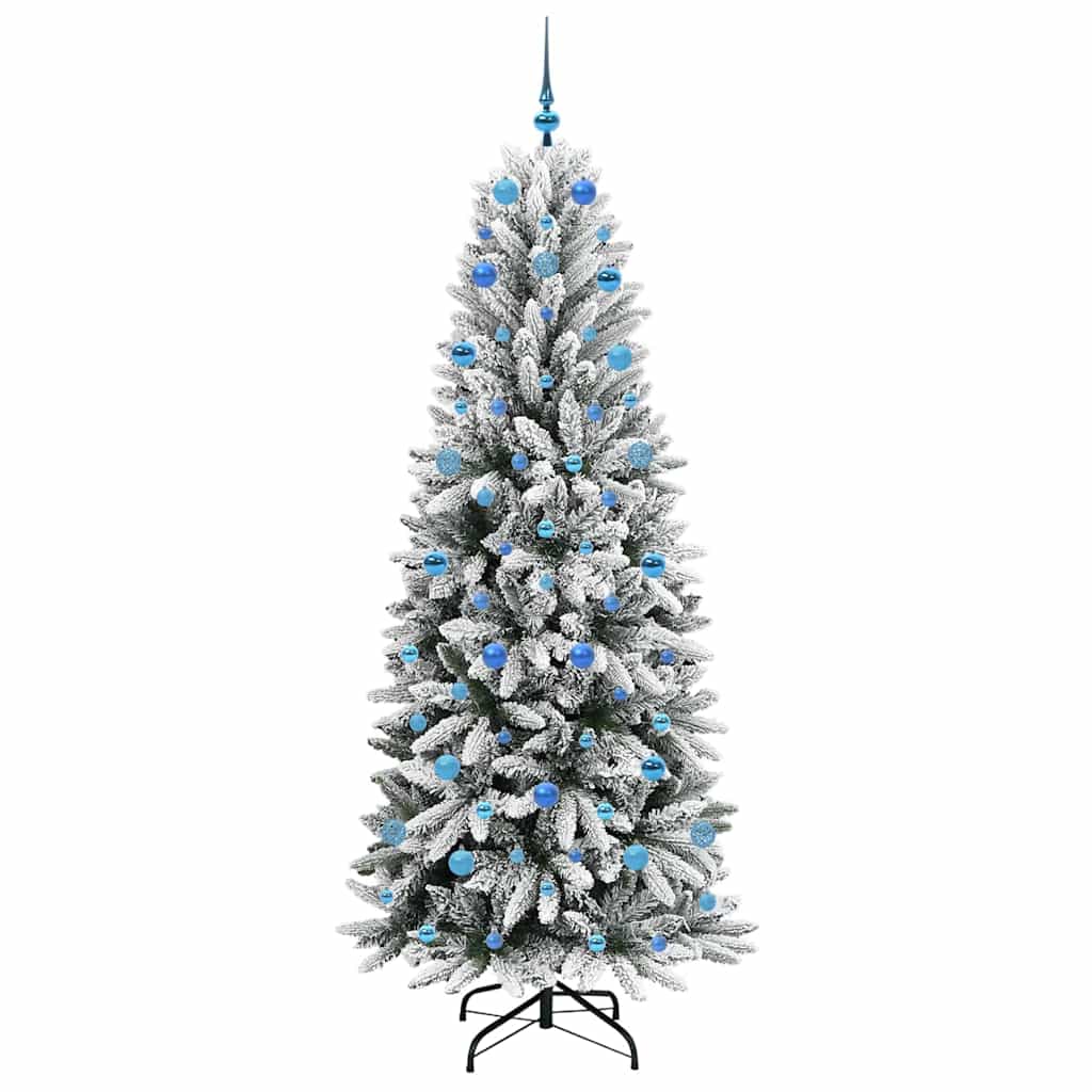 Kunstkerstboom Wit 210 cm PVC en Plastic en Staal en PE is nu te koop bij PeponiXL, paradijselijk wonen!