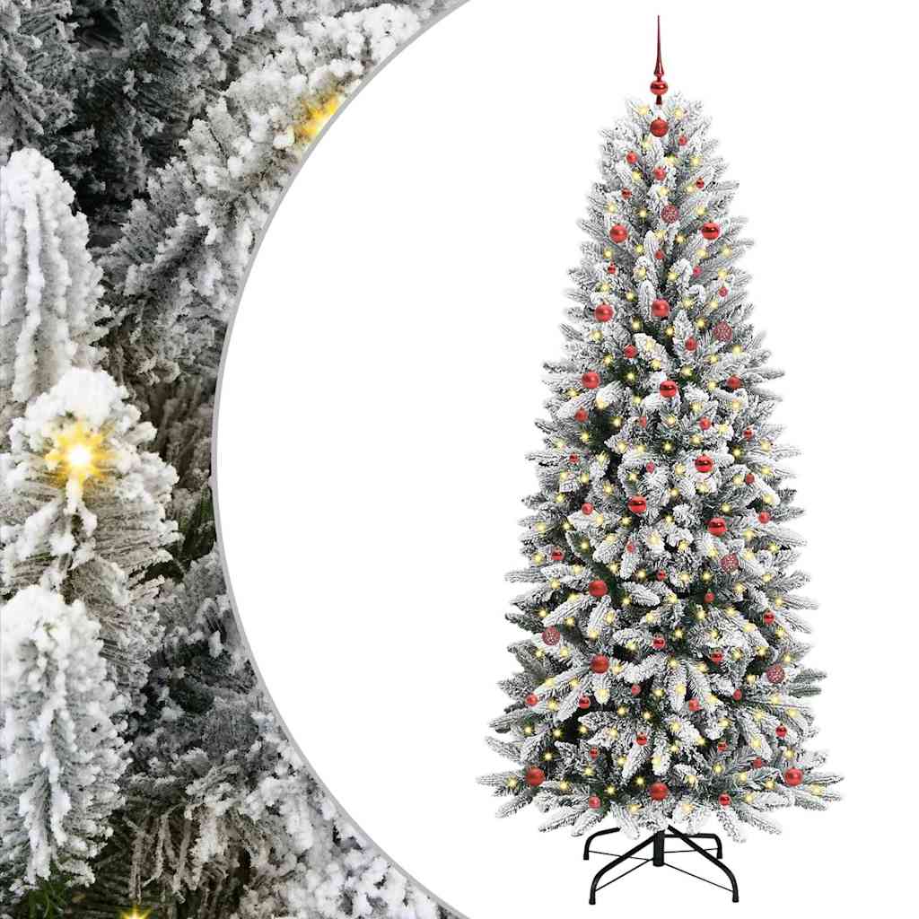 Kunstkerstboom Wit 240 cm PVC en Plastic en Staal en PE is nu te koop bij PeponiXL, paradijselijk wonen!