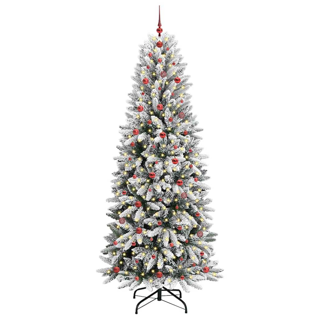 Kunstkerstboom Wit 240 cm PVC en Plastic en Staal en PE is nu te koop bij PeponiXL, paradijselijk wonen!