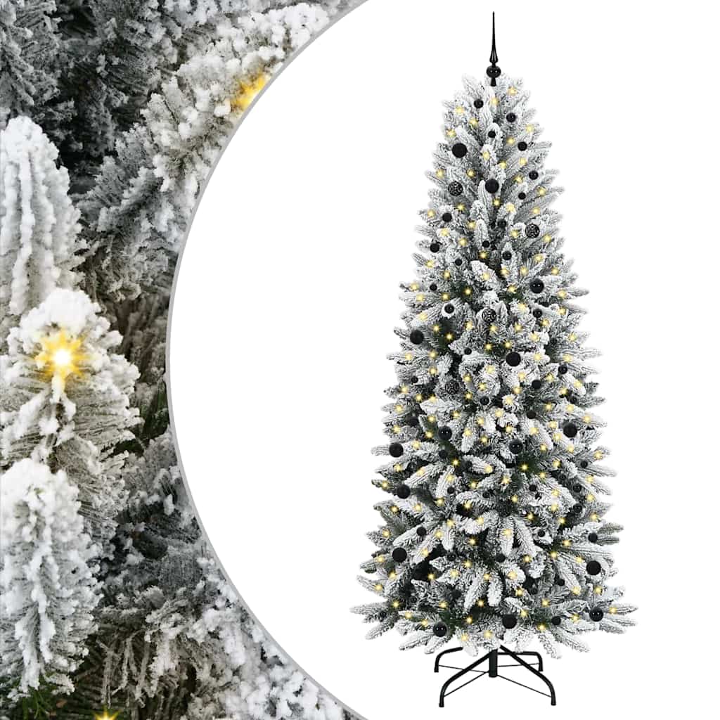 Kunstkerstboom Wit 240 cm PVC en Plastic en Staal en PE is nu te koop bij PeponiXL, paradijselijk wonen!