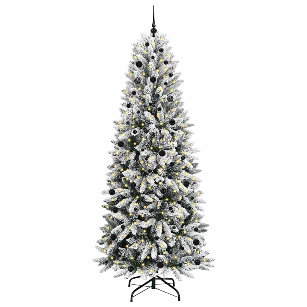 Kunstkerstboom Wit 240 cm PVC en Plastic en Staal en PE is nu te koop bij PeponiXL, paradijselijk wonen!
